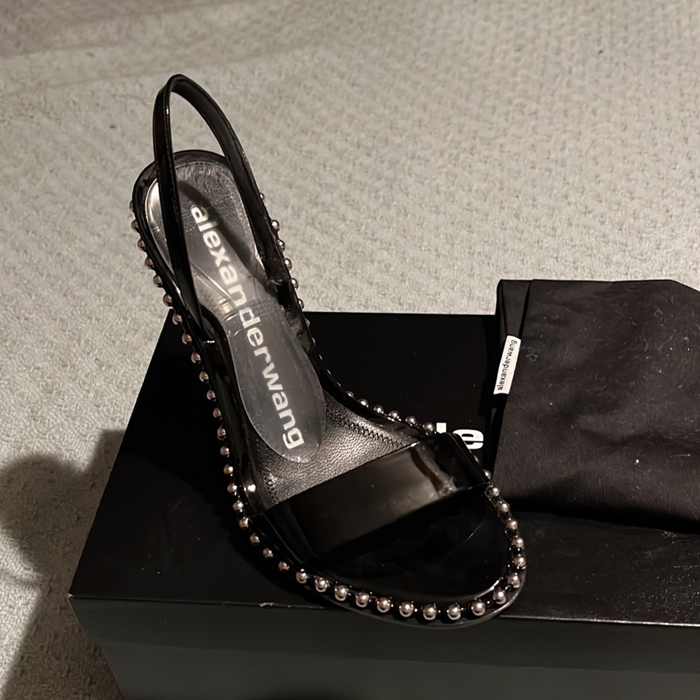 Alexander Wang black patent leather sling black